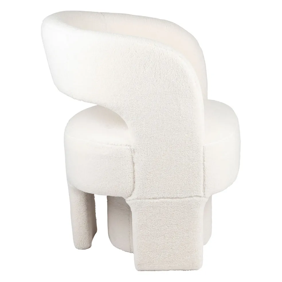 Fauteuil avec tabouret bouclette ecru - Organic