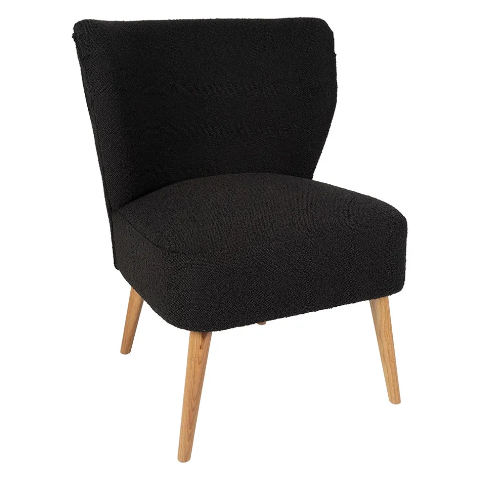 Fauteuil bouclette anthracite - Eleonor