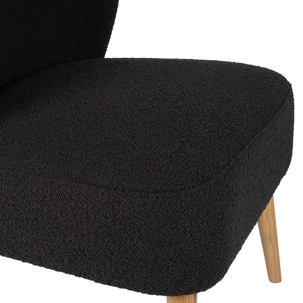 Fauteuil bouclette anthracite - Eleonor