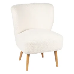 Fauteuil bouclette blanc crème - Elément