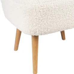 Fauteuil bouclette blanc crème - Elément