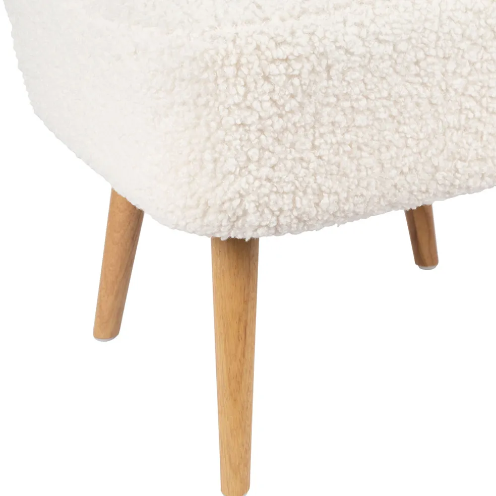 Fauteuil bouclette blanc crème - Elément