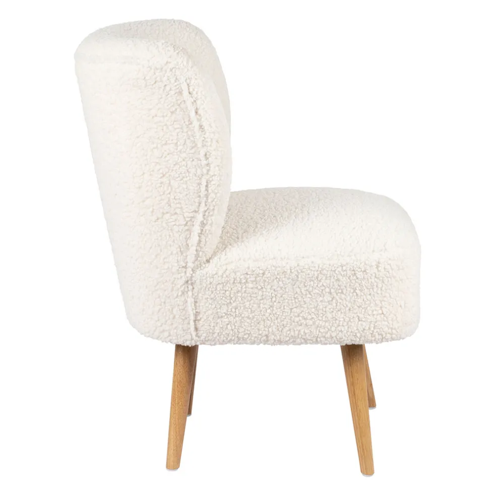 Fauteuil bouclette blanc crème - Elément