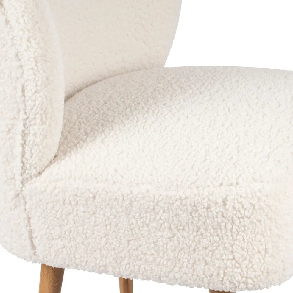 Fauteuil bouclette blanc crème - Elément