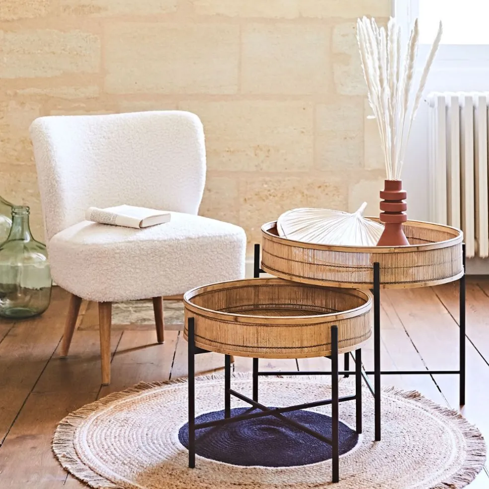 Fauteuil bouclette blanc crème - Elément