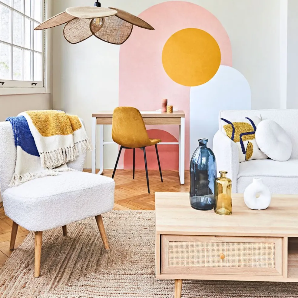 Fauteuil bouclette blanc crème - Elément