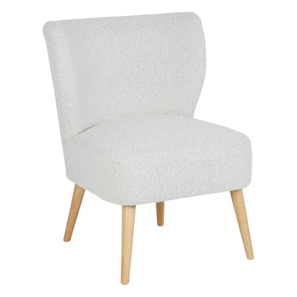 Fauteuil bouclette blanc - Eleonor