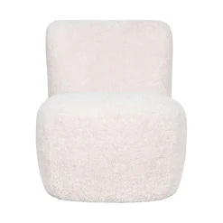 Fauteuil bouclette imitation fourrure blanc - Eve