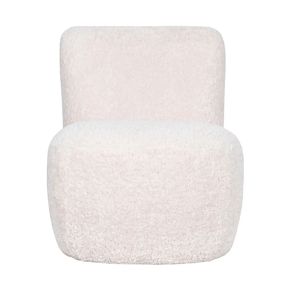Fauteuil bouclette imitation fourrure blanc - Eve