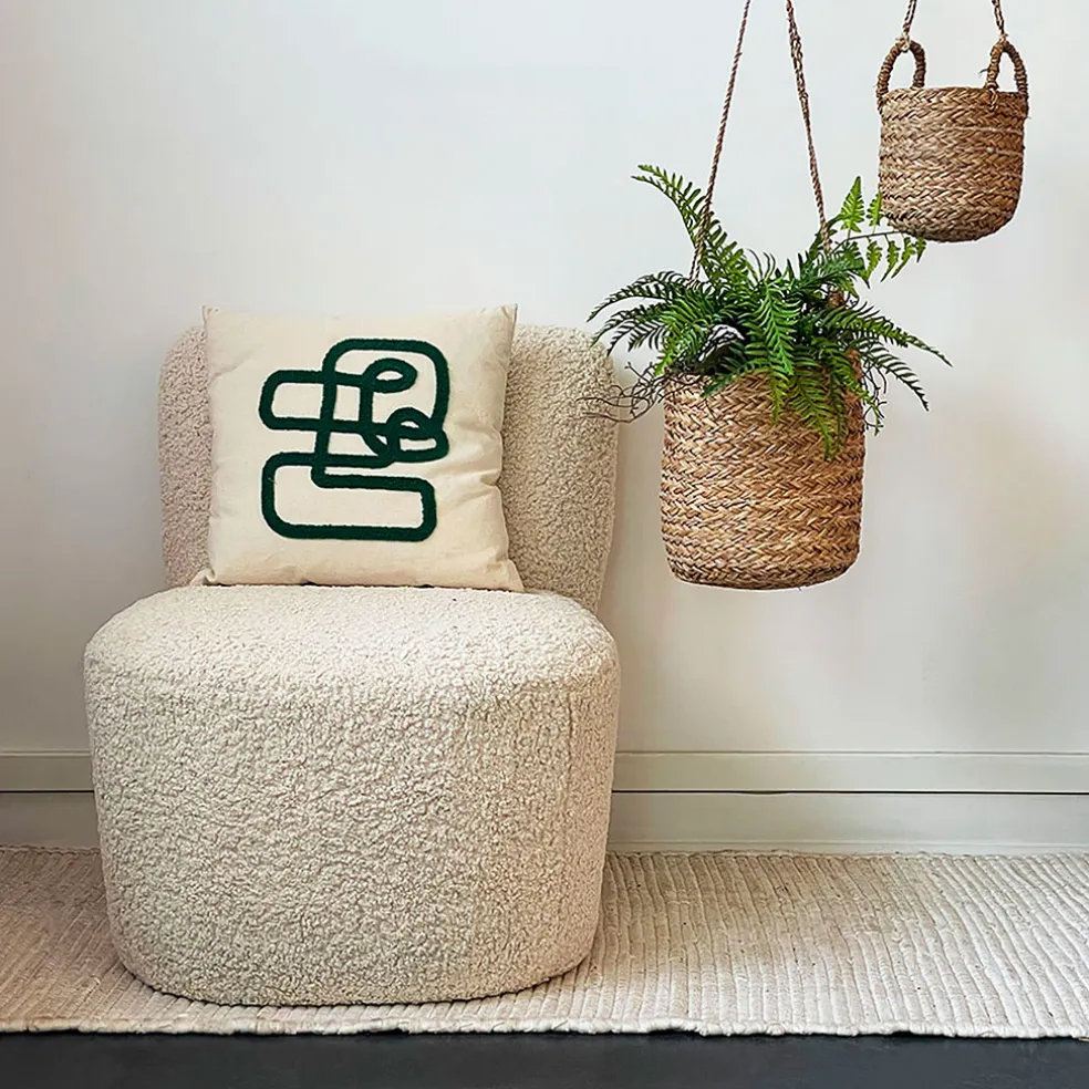 Fauteuil bouclette imitation fourrure blanc - Eve