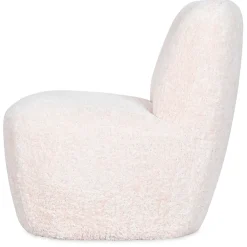 Fauteuil bouclette imitation fourrure blanc - Eve