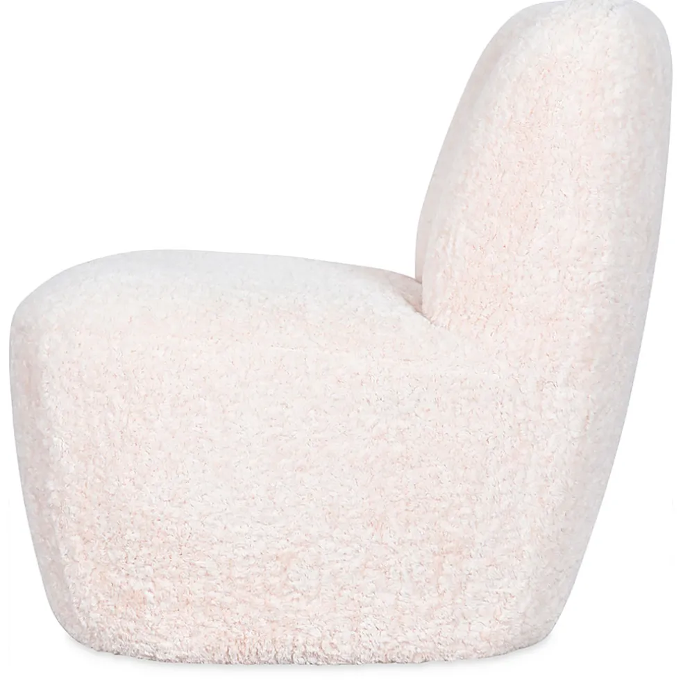 Fauteuil bouclette imitation fourrure blanc - Eve