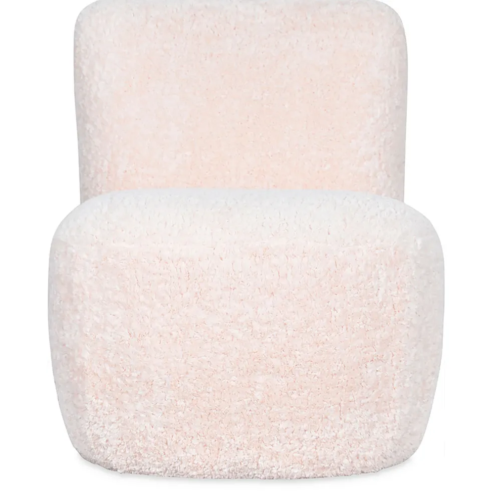 Fauteuil bouclette imitation fourrure blanc - Eve