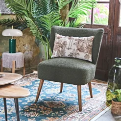 Fauteuil bouclette vert - Eleonor