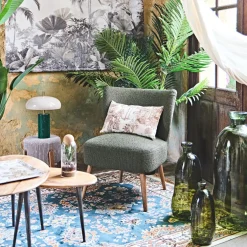 Fauteuil bouclette vert - Eleonor