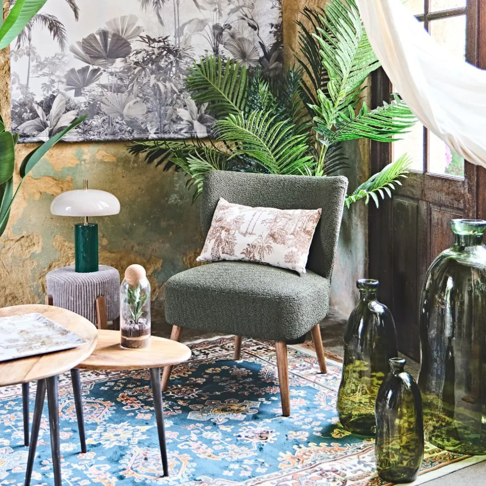 Fauteuil bouclette vert - Eleonor