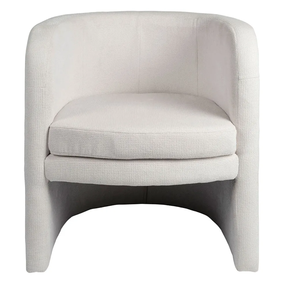 Fauteuil club en tissu écru - Tessia