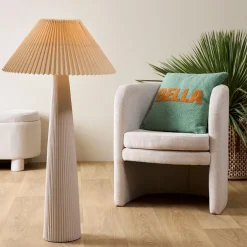 Fauteuil club en tissu écru - Tessia