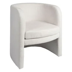 Fauteuil club en tissu écru - Tessia