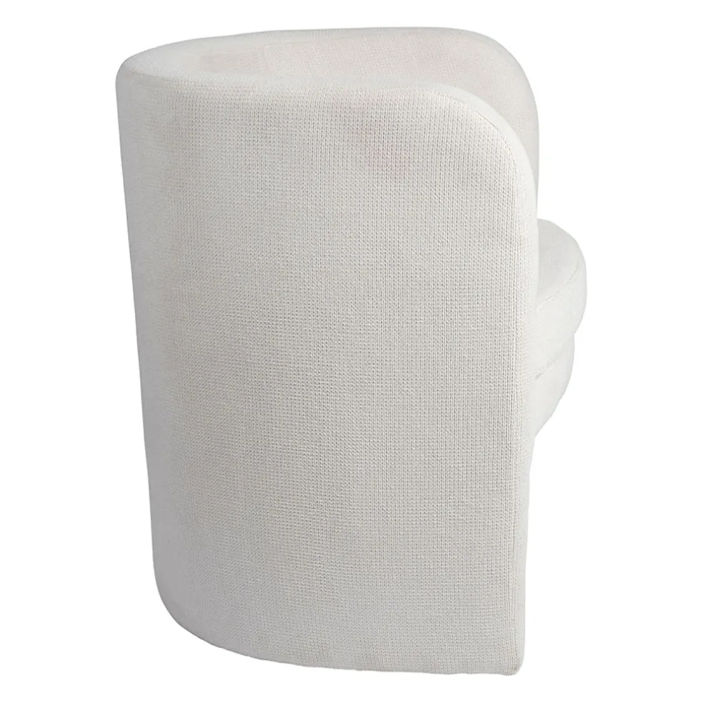 Fauteuil club en tissu écru - Tessia