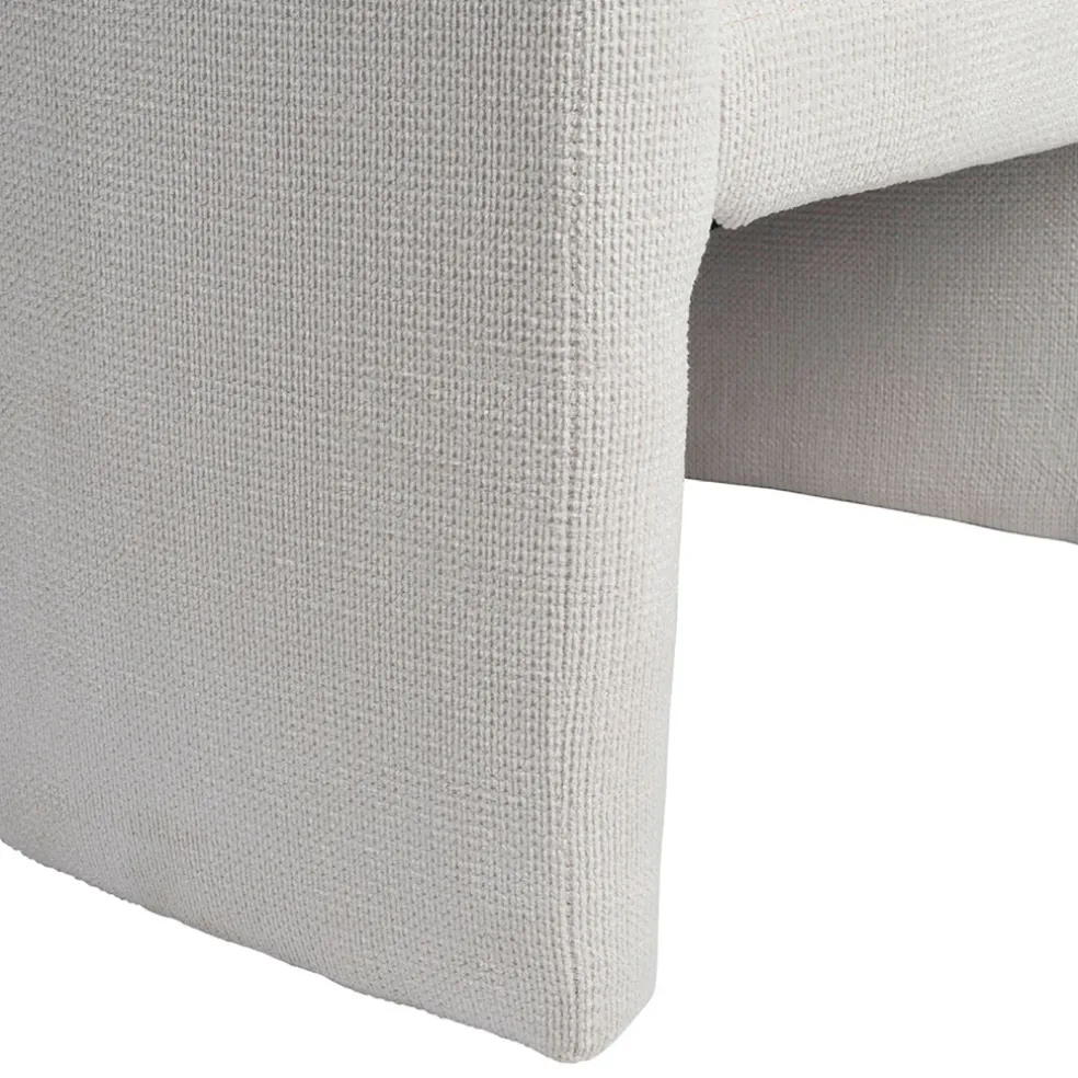 Fauteuil club en tissu écru - Tessia