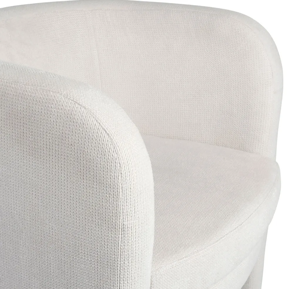 Fauteuil club en tissu écru - Tessia