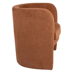 Fauteuil club en tissu terracotta - Tessia