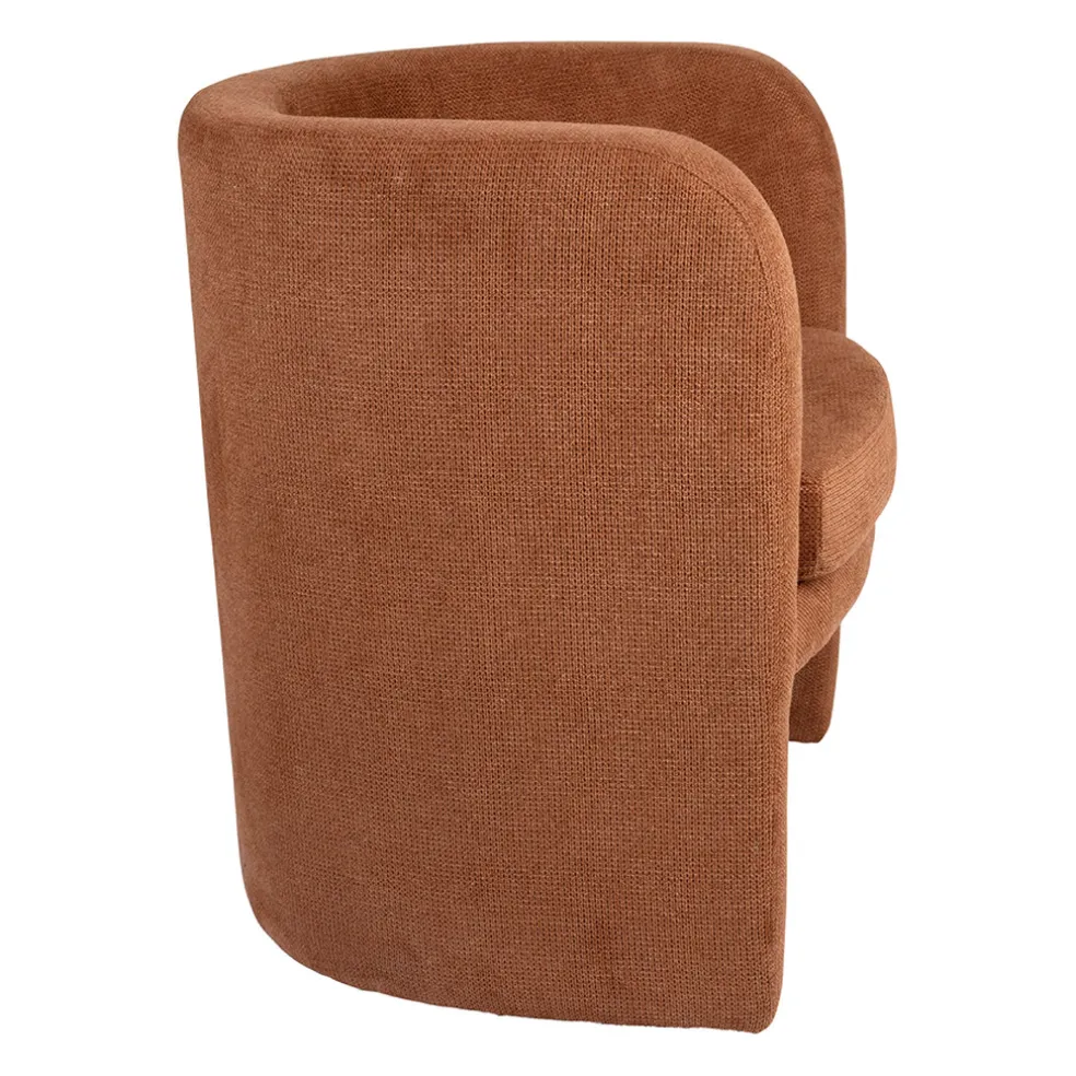 Fauteuil club en tissu terracotta - Tessia