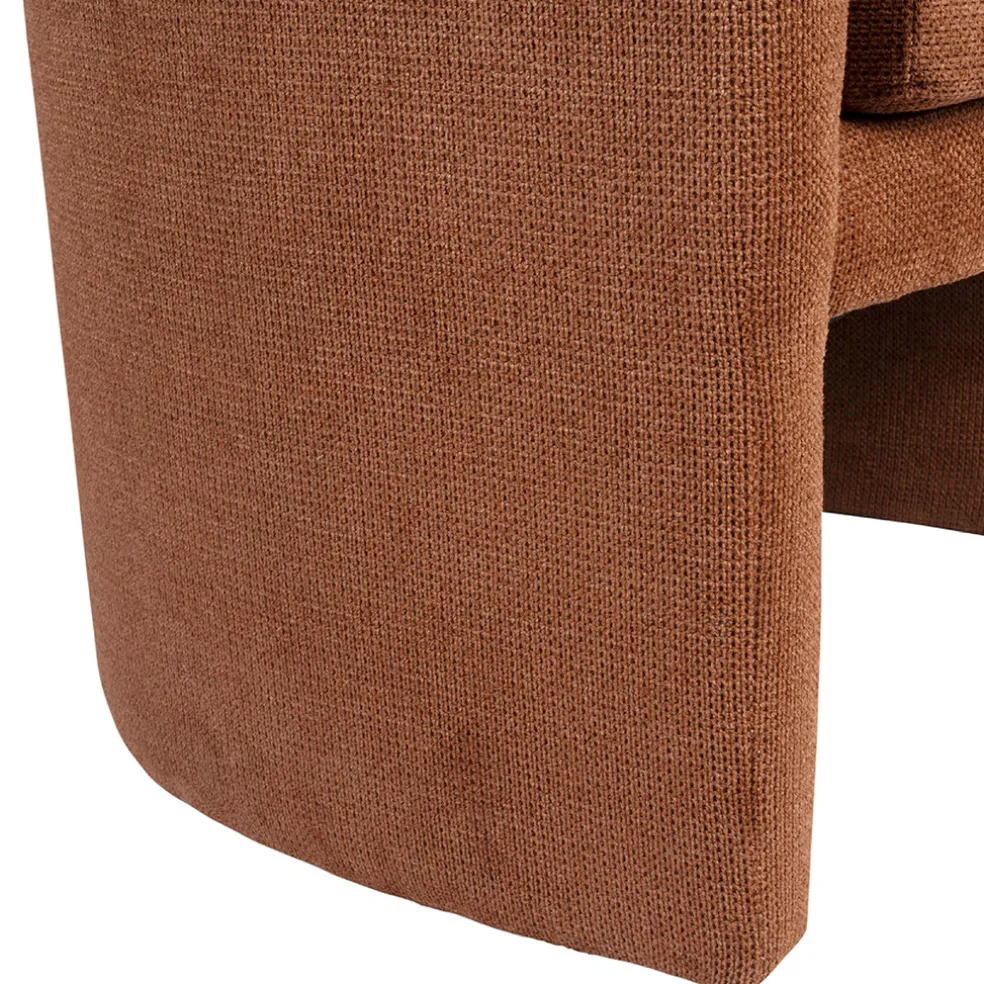 Fauteuil club en tissu terracotta - Tessia