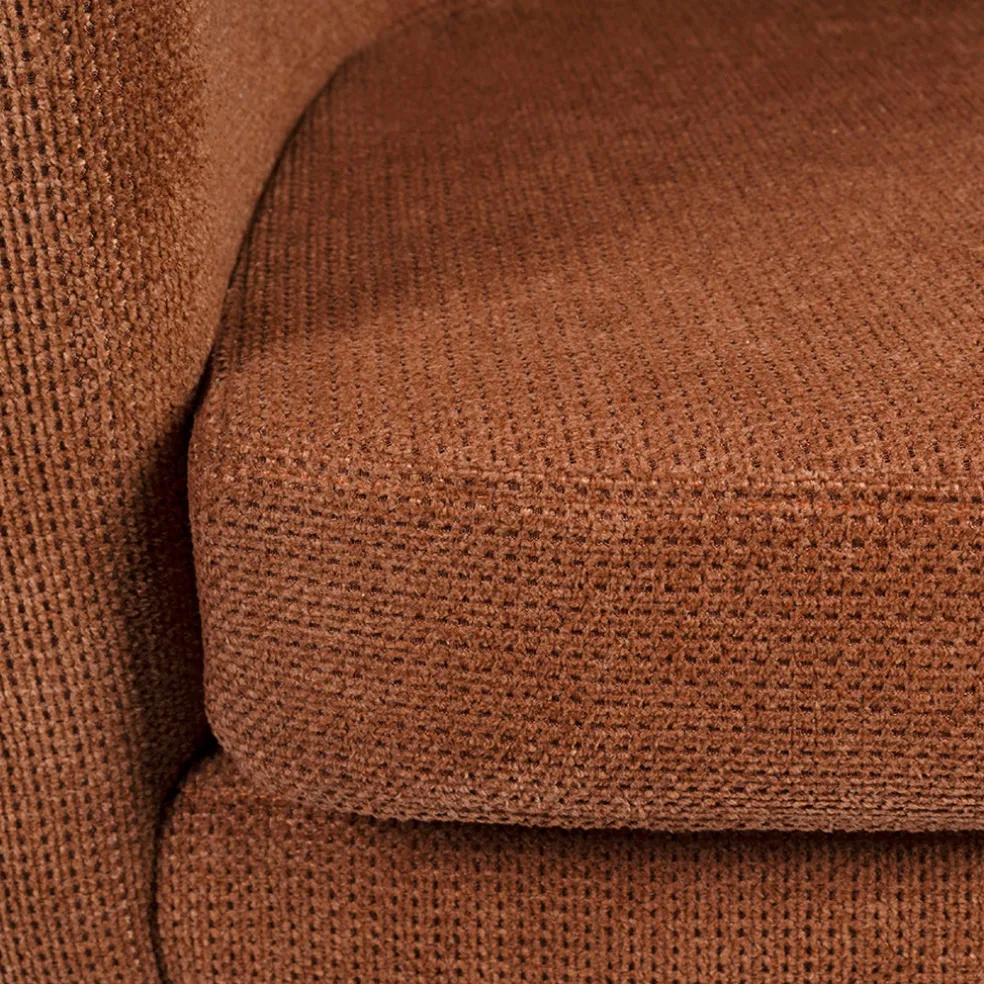 Fauteuil club en tissu terracotta - Tessia