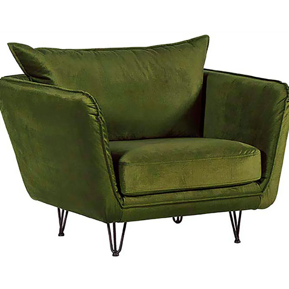 Fauteuil club tissu kaki - Harry