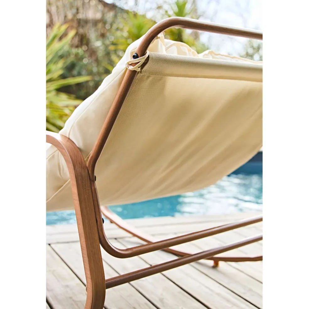 Fauteuil de jardin à bascule beige - Miami