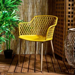Fauteuil de jardin jaune en plastique malaga