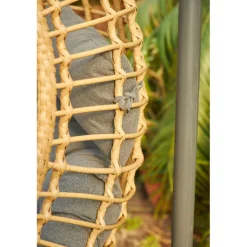 Fauteuil de jardin oeuf suspendu en resine tressée - Riga