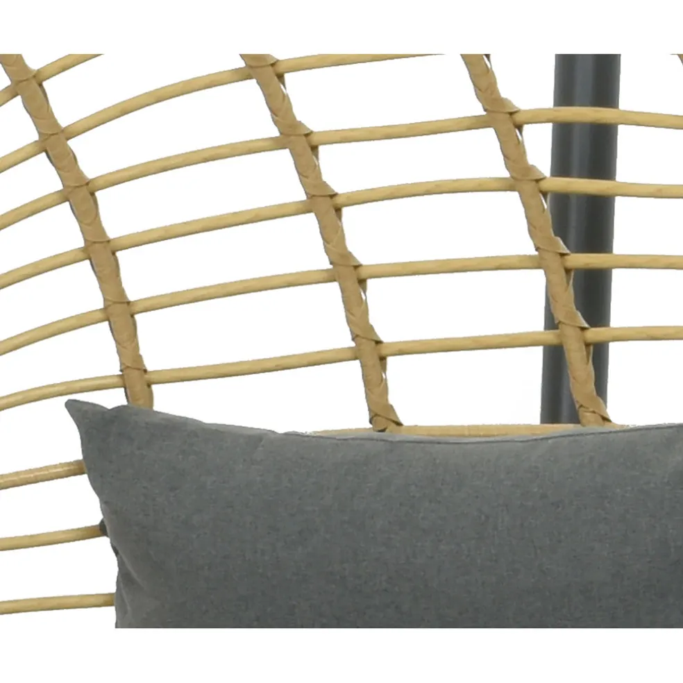 Fauteuil de jardin oeuf suspendu en resine tressée - Riga