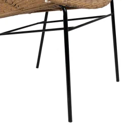 Fauteuil de jardin rond effet cannage naturel - Malaya