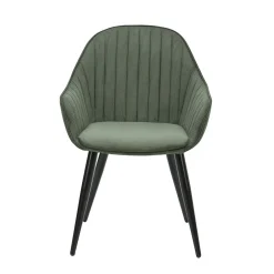 Fauteuil de salle à manger en velours côtelé kaki - Ben
