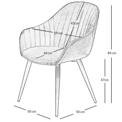Fauteuil de salle à manger en velours vert - Ben
