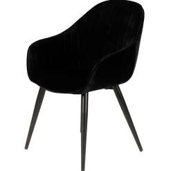 Fauteuil de salle à manger en velours noir - Ben