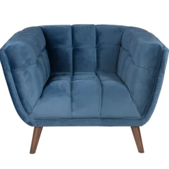 Fauteuil de salon en tissu gris bleu - Beryl