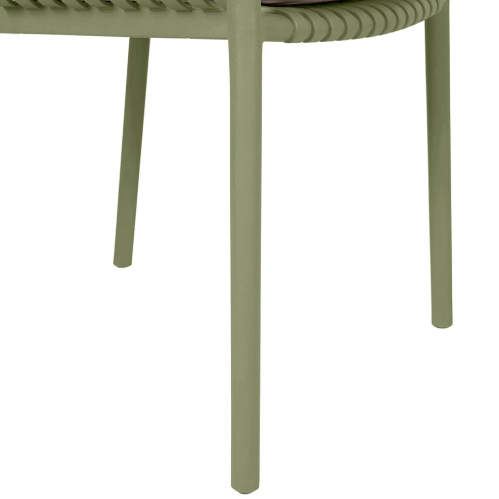 Fauteuil d'extérieur kaki avec coussin en tissu - Lumi