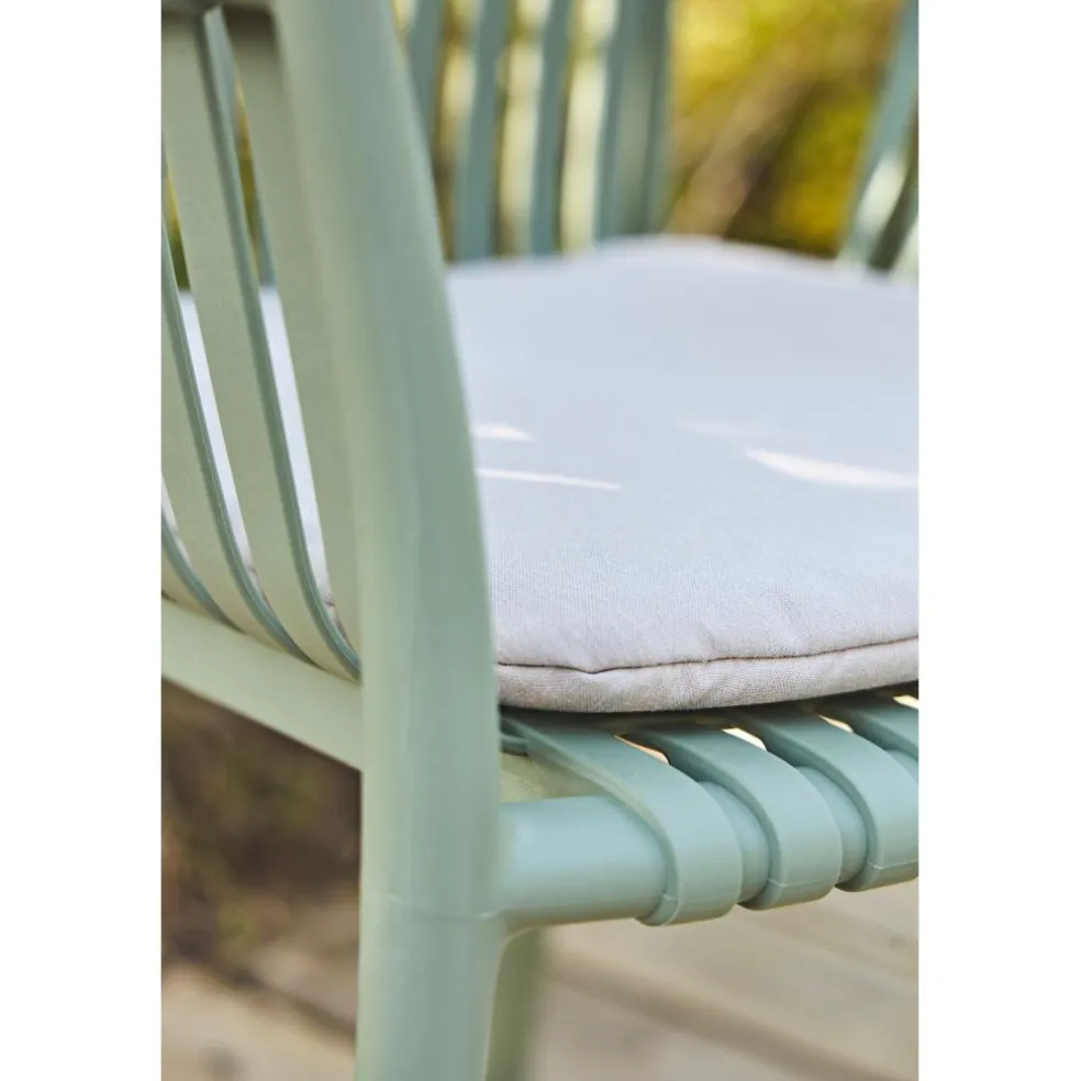 Fauteuil d'extérieur kaki avec coussin en tissu - Lumi