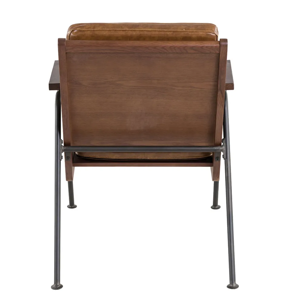 Fauteuil effet cuir marron clair - Lewis