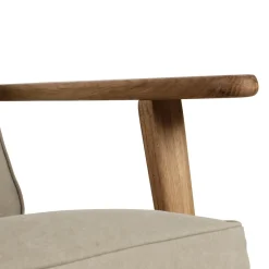 Fauteuil en coton gris et chêne - Laureli