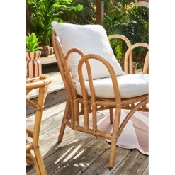 Fauteuil en rotin avec coussin blanc - Sherbrooke