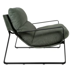 Fauteuil en tissu kaki et fer noir - Torsten