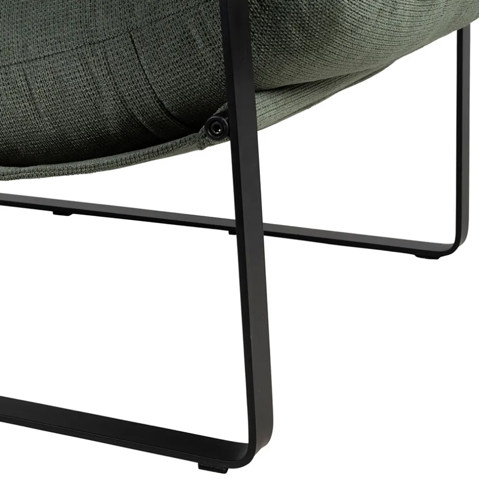 Fauteuil en tissu kaki et fer noir - Torsten