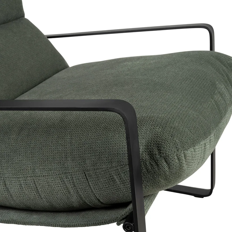 Fauteuil en tissu kaki et fer noir - Torsten