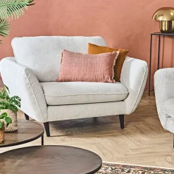 Fauteuil en tissu Raven ivoire - Axel