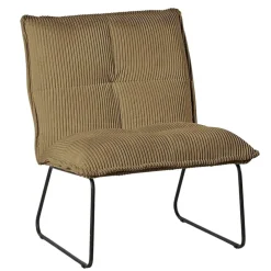 Fauteuil en tissu velours côtelé kaki - Calvin